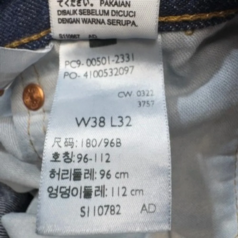 Levis 501 Original Mens‎ 36x30 Blue Dark Wash Stretch Button Fly Jeans 5 Pocket